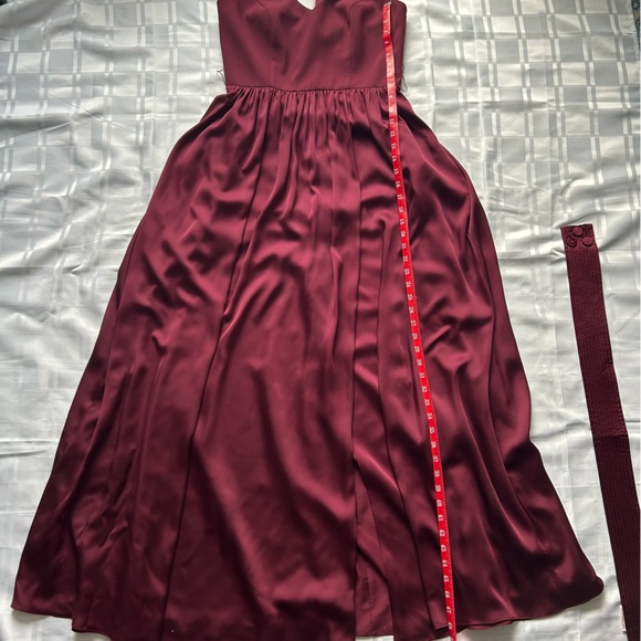 White by Vera Wang Burgundy Full Length Halter T-bar Dress - Picture 8 of 15
